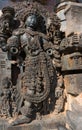 Image of goddess in Hoysaleshwara Hindu temple, Halebid, Karnataka, India