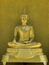 Image of golden buddha statue in temple in province tak.