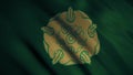 Image of golden rose on a green background of a Tyrell`s House standard. Game of Thrones