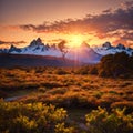 Gorgeous landscape of Patagonia\'s Tierra del Fuego National Park in Autumn, Argentina made with Generative AI