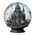 Gothic antique crystal ball watercolor illustration