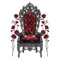 Gothic chair watercolor illustration Royalty Free Stock Photo