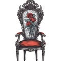 Gothic chair watercolor illustration Royalty Free Stock Photo