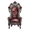 Gothic chair watercolor illustration Royalty Free Stock Photo