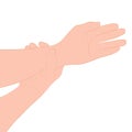 Image graphics vector outline Wrist pain is often caused by sprains or fractures from sudden injuries