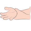 Image graphics vector outline Wrist pain is often caused by sprains or fractures from sudden injuries