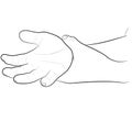 Image graphics vector outline Wrist pain is often caused by sprains or fractures from sudden injuries