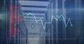 Image of graphs and lights over servers Royalty Free Stock Photo
