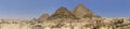 Image of great pyramid of Giza. Cairo, Egypt. In the foreground is a and small pyramids of priests. pyramids of the queens of giza Royalty Free Stock Photo