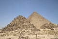 Image of great pyramid of Giza. Cairo, Egypt. In the foreground is a and small pyramids of priests. pyramids of the queens of giza Royalty Free Stock Photo