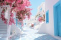 greek street greek landscape background