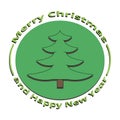 Image of green Christmas tree on Christmas and New Year