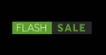 Image of green flash sale text on black background