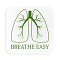 Image of green lungs on white button