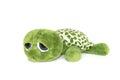 Image of green turtle doll isolated on white background. Animal dolls