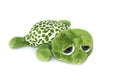 Image of green turtle doll isolated on white background. Animal dolls