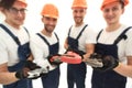 Image of a group of builders with gas keys