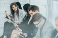 Image of a group of candidates waiting for an interview Royalty Free Stock Photo