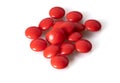 Image of red pills isolated with shadows Royalty Free Stock Photo