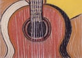 Image of guitar made with pastel