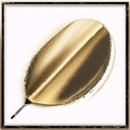 hand drawing of a dark gold paint brush stroke. Royalty Free Stock Photo