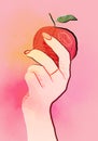 the image of a hand holding an apple