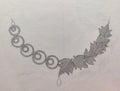 Image of hand printed jewellary design with pencil on paper.