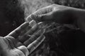 Image of hands and smoke Royalty Free Stock Photo