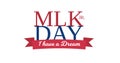 Image of happy martin luther king day text on white background