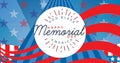 Image of happy memorial day text over american flag stars and stripes Royalty Free Stock Photo