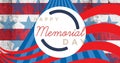 Image of happy memorial day text over american flag stars and stripes Royalty Free Stock Photo