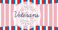 Image of happy veterans day text over american flag stripes Royalty Free Stock Photo