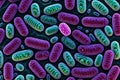 Microscopic Marvels: Close-Up of Probiotics Bacteria Emphasizing Diverse Microflora in the Bowel, Including Colonies