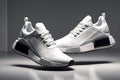 Modern Shoes Showcase in 3D Render - Floating Effortlessly Against a Neutral Gradient Background Royalty Free Stock Photo