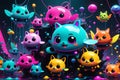 Whimsical Chaos: Generative AI Technology Conjures a Ensemble of Cute and Chaotic Characters