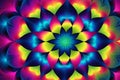 Fractal Mandala Unfolding in Neon Spectrum - Vibrant Wallpaper Background