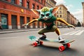 Urban Thrills: Gremlin Skateboarding Captured Through a Leica Lens, Dynamic Motion Blur in Skate Attire