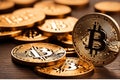 Amazing and highly detailed bitcoins wallpaper Royalty Free Stock Photo