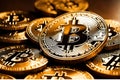 Amazing and highly detailed bitcoins wallpaper Royalty Free Stock Photo