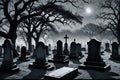 Horror and scary scene of grave yard
