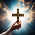 Faithful Reach: Woman\'s Hand with Cross - Concept of Hope, Faith, Christianity, Religion, Church Online