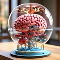 Human brain anatomical structure 3d rendered