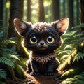 Cute mythical creature in forest Royalty Free Stock Photo