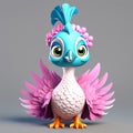 AI-Crafted Peacock Bliss: Heartwarming and Detailed 3D Rendering