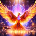 Lumina Phoenix - Glowing Avian Majesty in a Mythical Jungle
