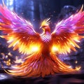 Lumina Phoenix - Glowing Avian Majesty in a Mythical Jungle