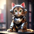 Highly Detailed Humanoid Robot Cat - Ultra-Realistic Concept Art in Unreal Engine 3D