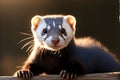 Inquisitive Ferret in High-Quality Shot - 3D Render Enhancing Fur Texture, Capturing Expressive Eyes