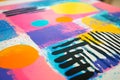An abstract risograph-style artwork featuring a vibrant mixture of colors for wallpaper design