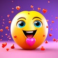 Heartfelt Emoticons: 3D Renders of Love Emoji Expressing Heartfelt Emotions